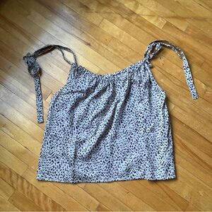 GAP Black and Cream Cotton Tie Halter Top